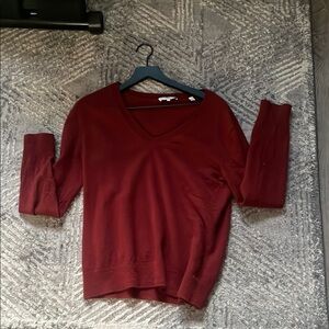 Vince Red Crew Neck 3/4 Sleeve Sweatshirt